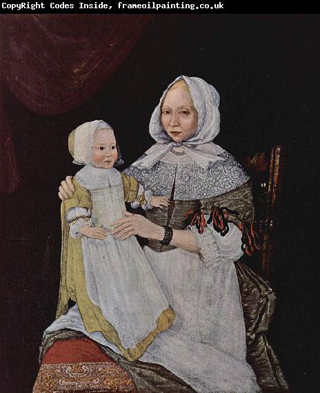 unknow artist Portrat der Mrs. Elisabeth Freake und ihrer Tochter Mary