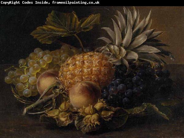unknow artist Fruits and hazelnuts in a basket