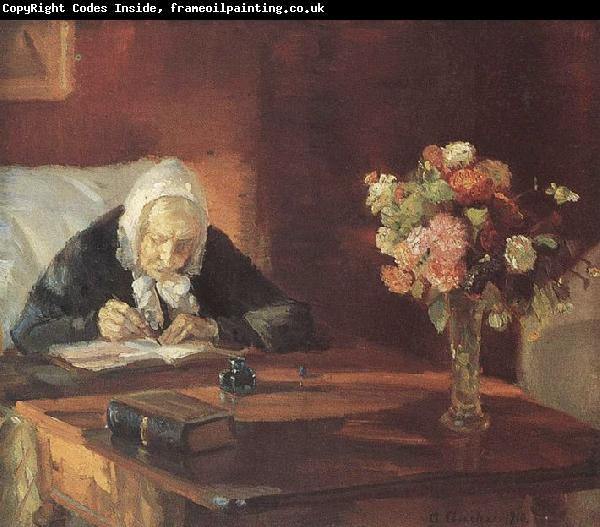 Anna Ancher Ane Hedvig Broendum Sitting at the Table
