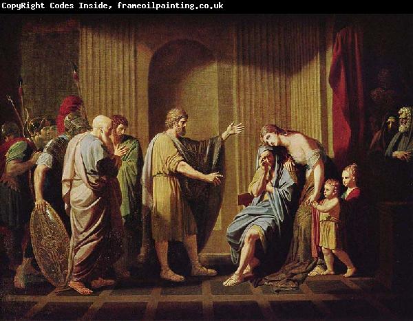 Benjamin West Kleombrotos sent into Exile by Leonidas II