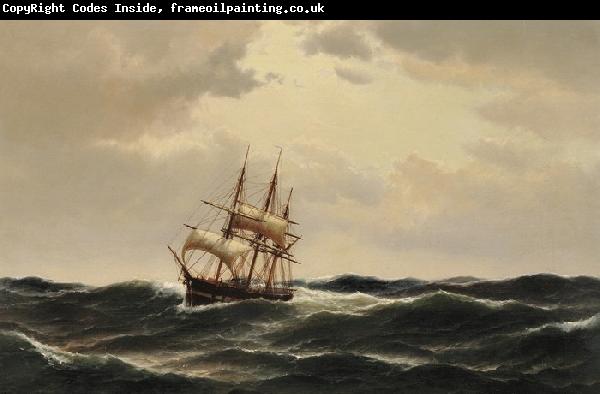 Carl Bille A ship in stormy waters
