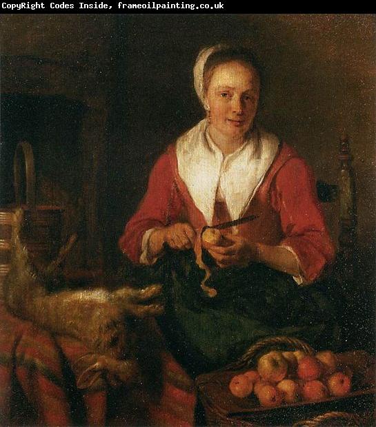 Gabriel Metsu Woman Peeling an Apple