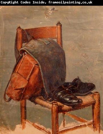 Georg Andreas Hoffmann Jahitasku ja kingad toolil