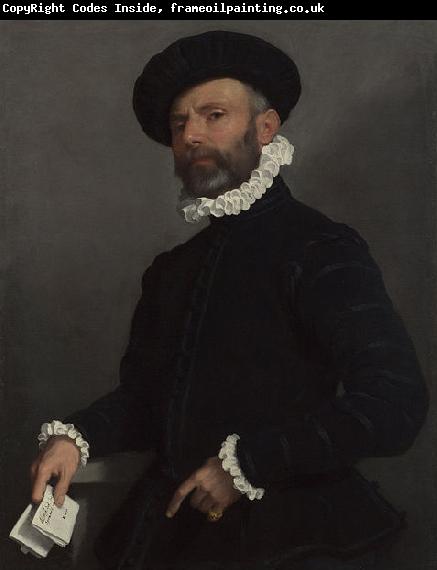 Giovanni Battista Moroni Portrait of a Man holding a Letter