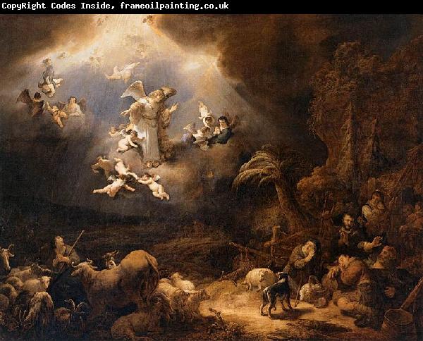 Govaert Flinck Angels Announcing the Birth of Christ to the Shepherds