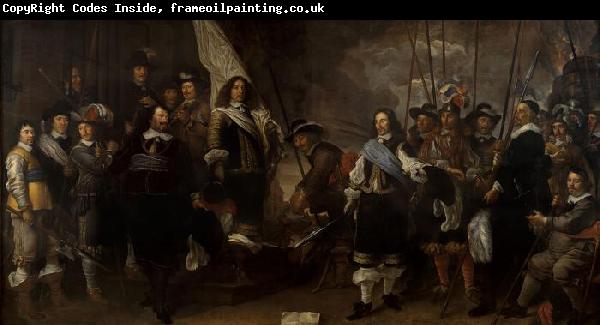 Govert flinck Schutters van de compagnie van kapitein Joan Huydecoper en luitenant Frans Oetgens van Waveren bij het sluiten van de Vrede van Munster