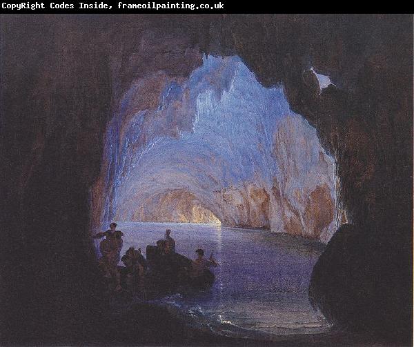Heinrich Jakob Fried The Blue Grotto of Capri