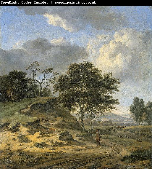 Jan Wijnants Landscape with two hunters