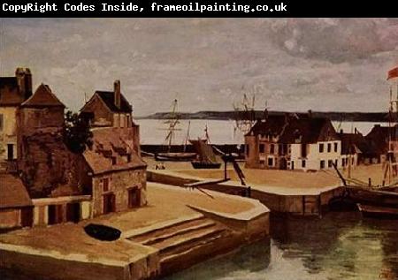 Jean-Baptiste Camille Corot Honfleur, maisons sur Le quais