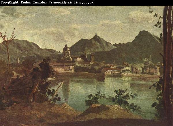 Jean-Baptiste Camille Corot Stadt und See von Como