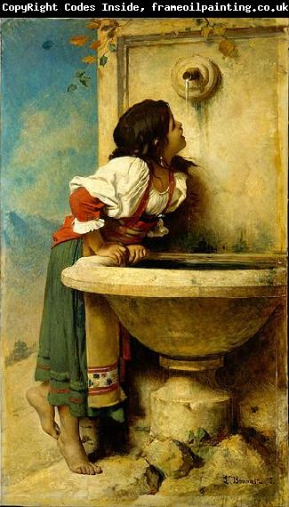 Leon Joseph Florentin Bonnat Roman Girl at a Fountain