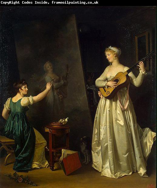 Marguerite Gerard Artist Painting a Portrait of a Musician