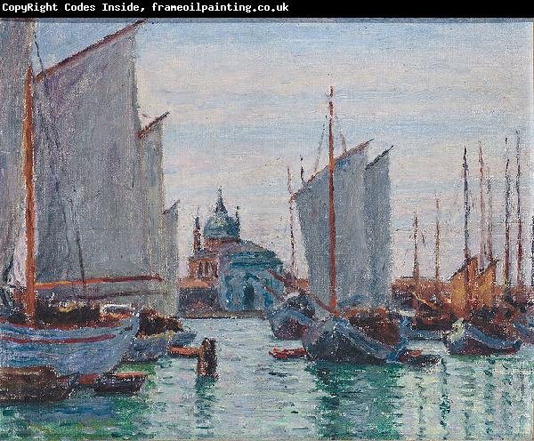 Max Arthur Stremel Schiffe an der Zattere in Venedig