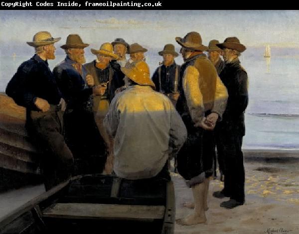 Michael Ancher Fishermen by the Sea on a Summer's Evening