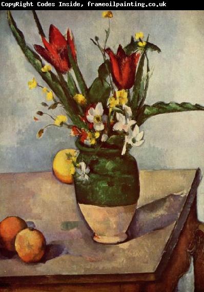 Paul Cezanne Stilleben, Tulpen und apfel