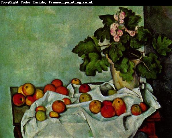Paul Cezanne Stilleben, Geranienstock mit Fruchten