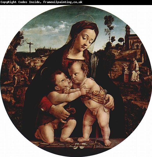 Piero di Cosimo Madonna mit Hl. Johannes dem Taufer, Tondo