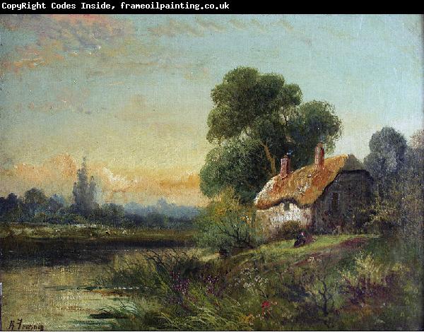 Robert Fenson View with a Cottage by a Stream