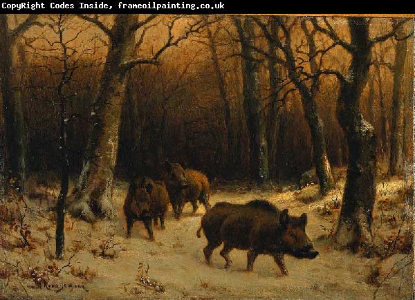 Rosa Bonheur Wild Boars in the Snow