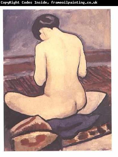 August Macke Seated female with a pillow