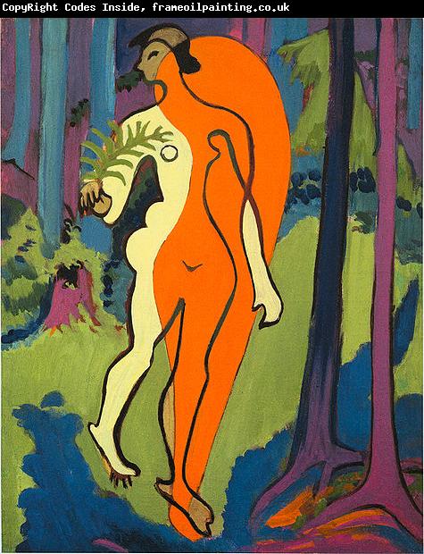 Ernst Ludwig Kirchner Nude in orange and yellow