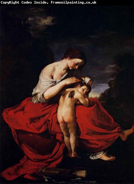 Giovanni da san giovanni Venus Combing Cupids Hair