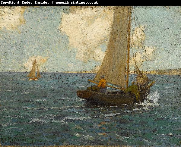 Granville Redmond Sailboats on calm seas
