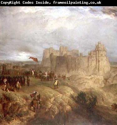 Henry Dawson Painting by Henry Dawson 1847 of King Charles I raising his standard at Nottingham Castle 24 August 1642
