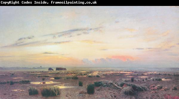 Isaac Levitan Marsh at evening