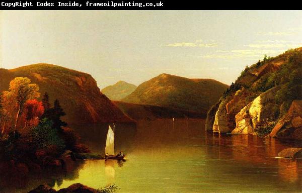 Moore, Albert Joseph Setting Sail on a Lake in the Adirondacks