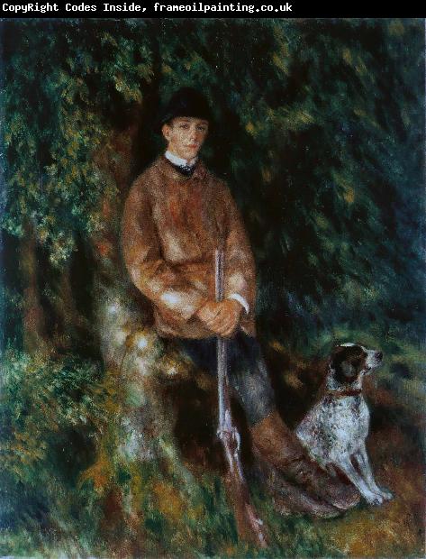 Pierre Auguste Renoir Portrait of Alfred Berard with His Dog