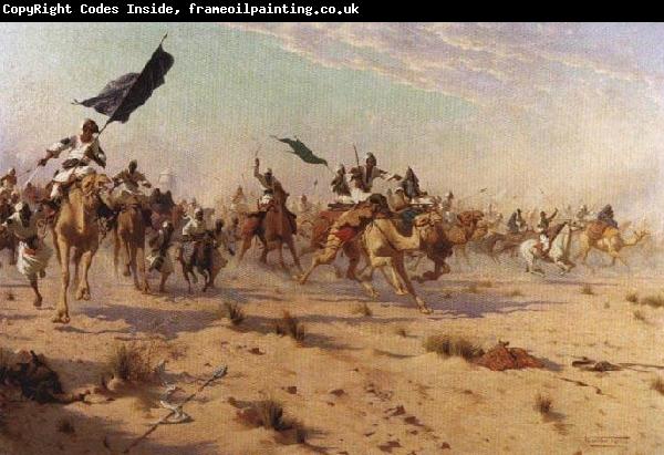 Robert Talbot Kelly The Flight of the Khalifa after his defeat at the battle of Omdurman, 2nd September 1898