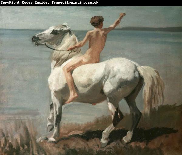 Rudolf Koller Chico con caballo