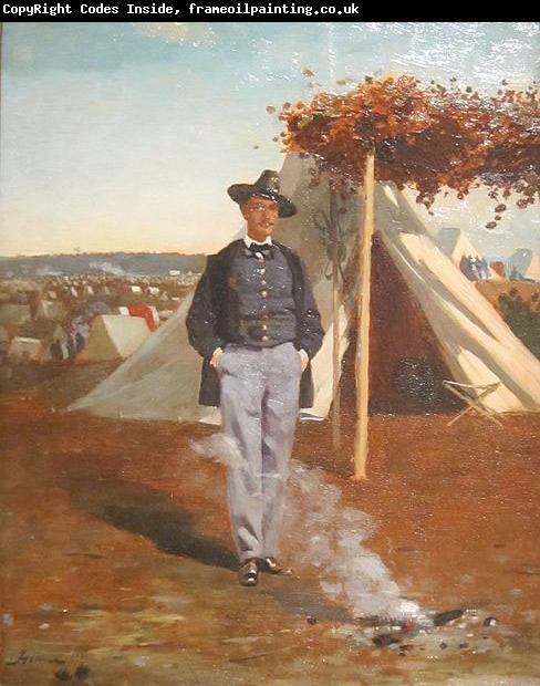 Winslow Homer Albert Post, oil on wood panel painting by Winslow Homer