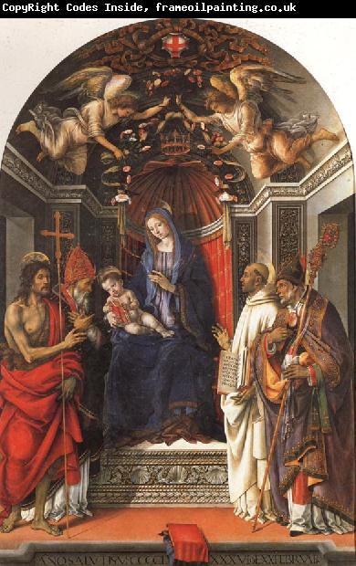 Filippino Lippi Madonna and Child Enthroned with SS.John the Baptist,Victor,Ber-nard,and Zenbius