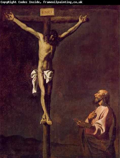 Francisco de Zurbaran Saint Luke as a Painter before Christ on the Cross