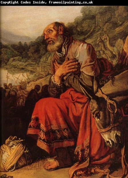 LASTMAN, Pieter Pietersz. Detail of Abraham on the Way to Canaan