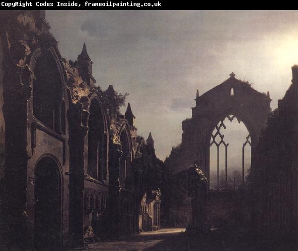Luis Daguerre The Ruins of Holyrood Chapel,Edinburgh Effect of Moonlight
