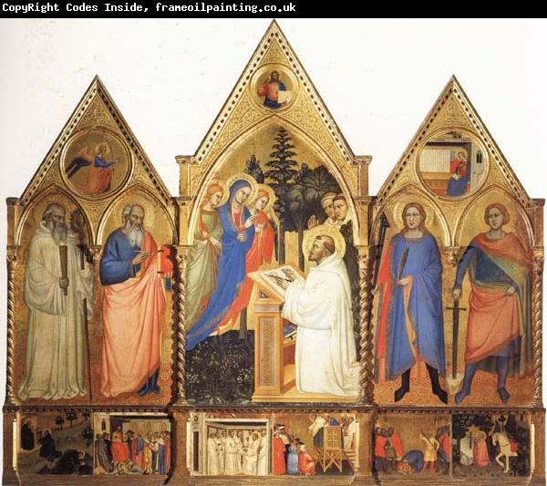 Matteo Di Pacino St.Bernard's Vistonof the Virgin with SS.Benedict,john the Evange-list.Quintinus,and Galgno,The Blessed Redeemer and the Annunciation Stories of the S