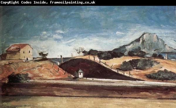 Paul Cezanne Le Percement de la voie ferree avec la montagne Sainte-Victoire