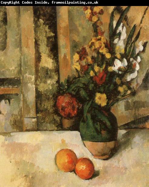 Paul Cezanne Vase a fleurs et pommes