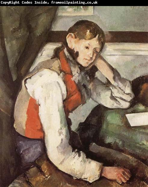 Paul Cezanne Garcon au gilet rouge