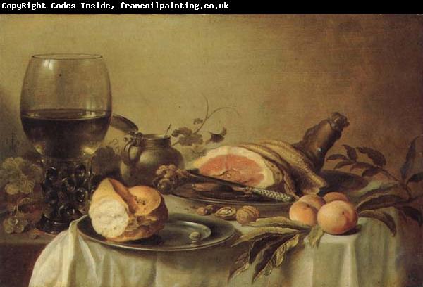 Pieter Claesz Breakfast with Ham