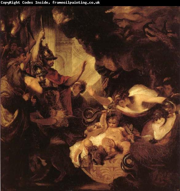 Sir Joshua Reynolds The Infant Hercules Strangling Serpents in his Cradle