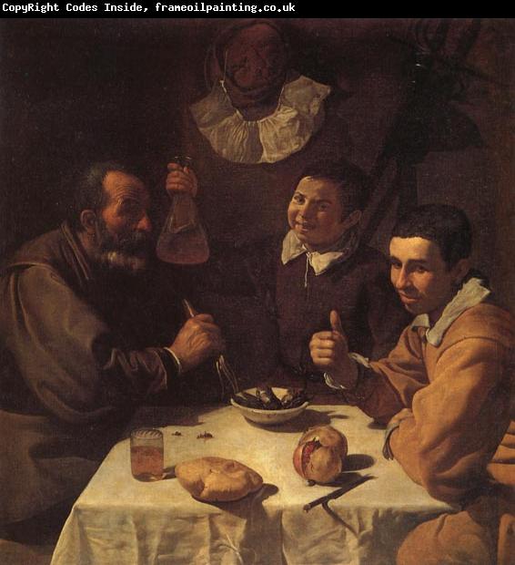 VELAZQUEZ, Diego Rodriguez de Silva y Three Men at a Table