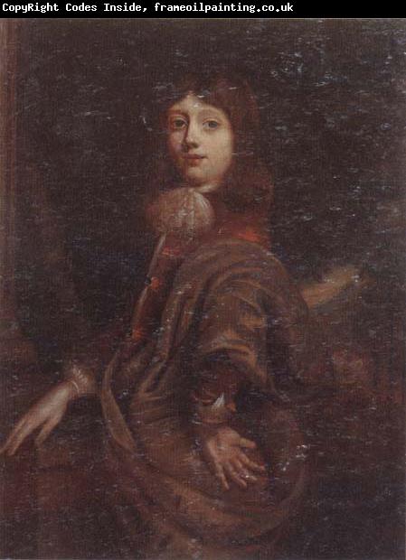 unknow artist Portrait of a young boy three-quarter length,wearing a  red jacket and an ochre mantle