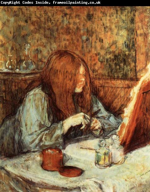 Henri  Toulouse-Lautrec At the Dressing Table Madame Poupoule