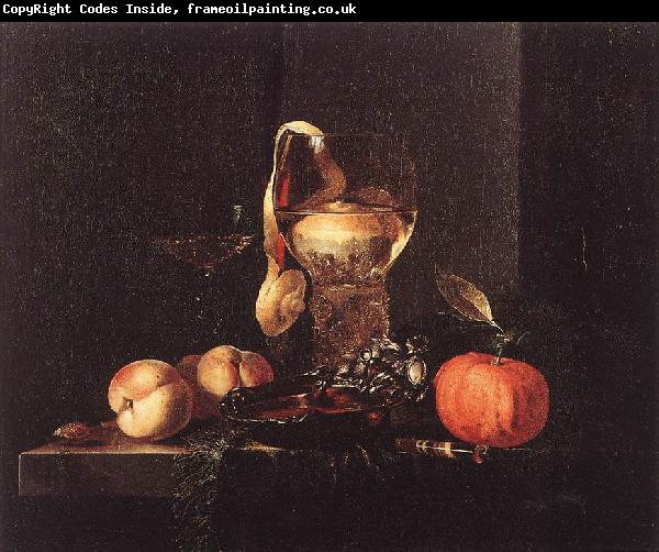 KALF, Willem Still-Life with Silver Bowl, Glasses, and Fruit