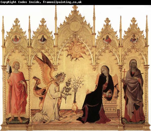 Simone Martini Annunciation with Two Saints and Four Prophets