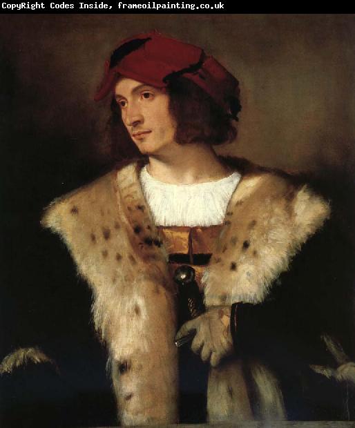 Titian Portrait of a man in a red cap